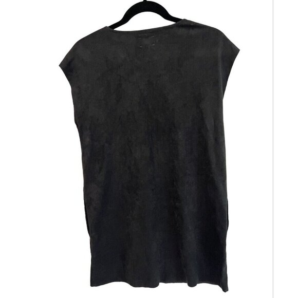 Wilfred Free Aritzia Nori Dress XS Oversize Black Vegan Suede Shift Minimalist - Picture 6 of 11